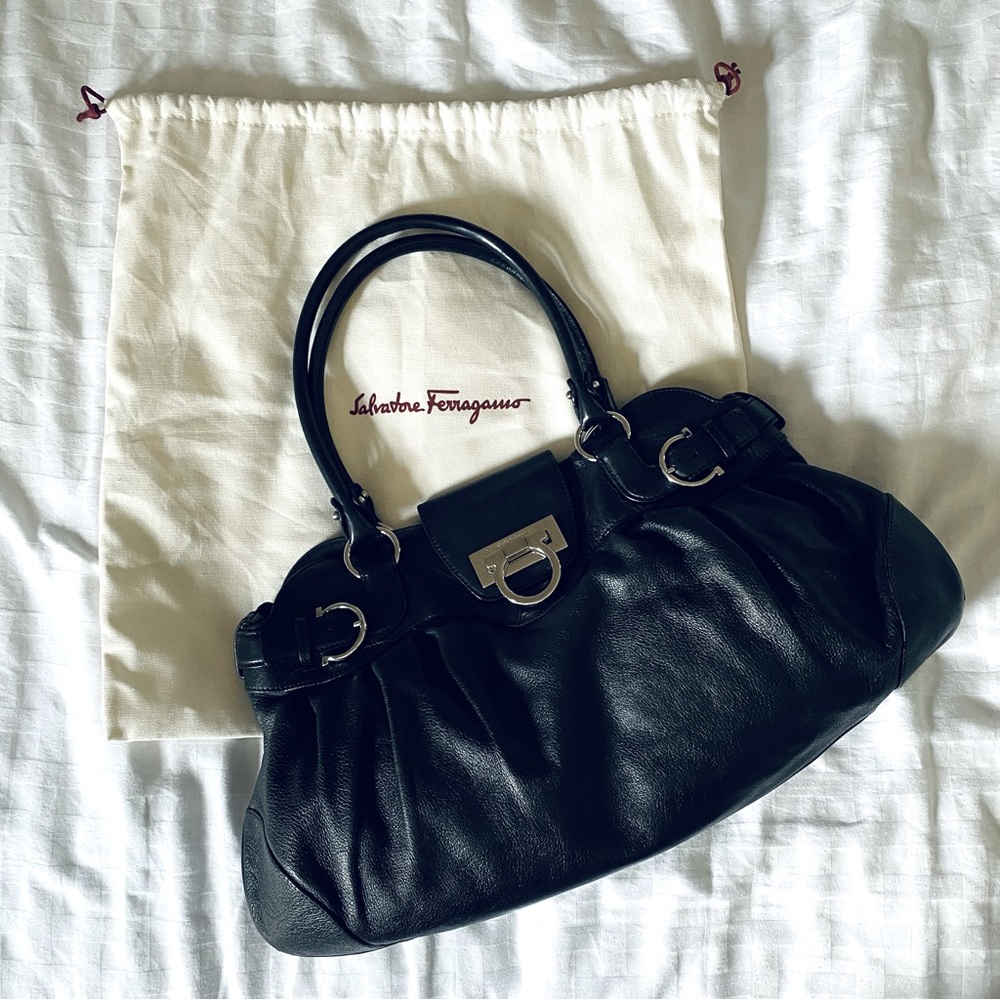 Authentic Ferragamo Leather Handle Bag.